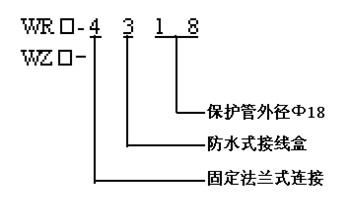法蘭連接(jiē)熱套熱電(diàn)偶（熱電阻(zǔ)）型譜