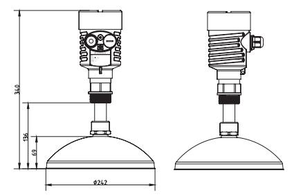 抛物(wu)面雷達(dá)物位計(jì)外型尺(chǐ)寸圖