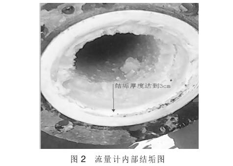 電磁(cí)流量計内(nèi)部結垢圖(tú)例