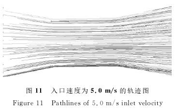 電(diàn)磁流量計入(ru)口速度爲5.0/s的(de)軌迹圖