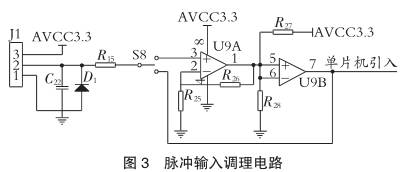 智能渦輪(lun)流量計脈(mo)沖輸入調(diào)理電路圖(tu)