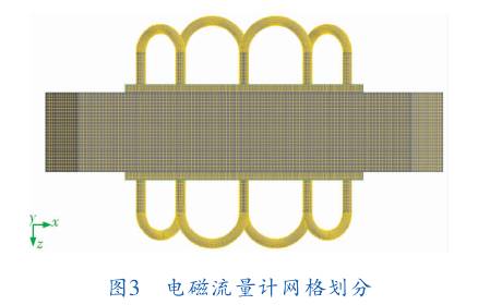 電(dian)磁流量計網格(ge)劃分圖示