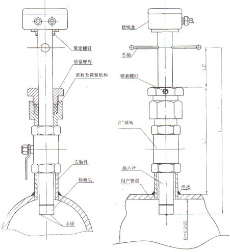 帶球閥傳(chuán)感器整體結(jie)構圖