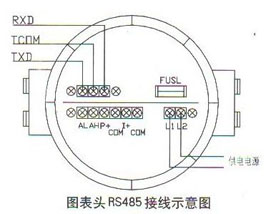 圓表頭RS485接線示(shi)意圖