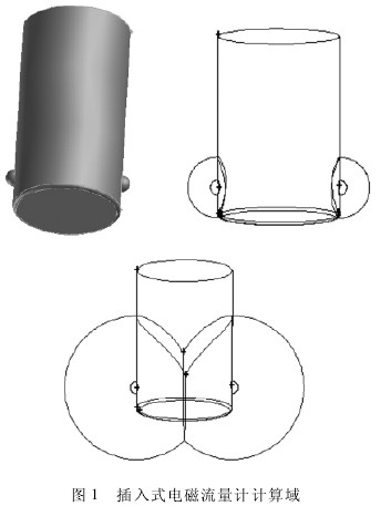插(cha)入式電磁流(liú)量計計算域(yu)示意圖