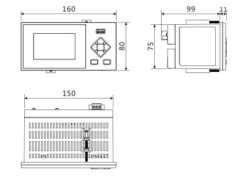 迷你型(xíng)無紙記錄(lù)儀尺寸圖(tú)